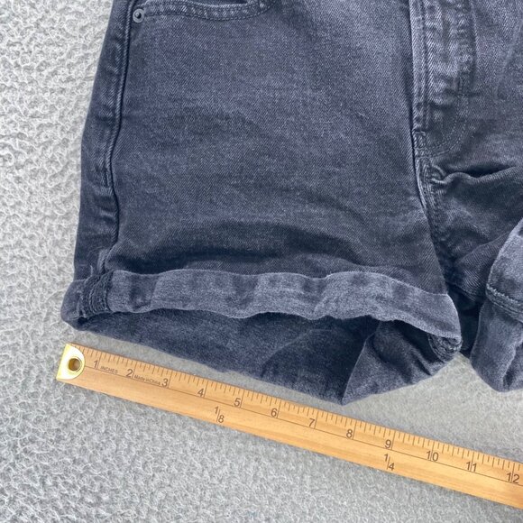Old Navy Shorts Womens 6 Black OG Denim Cuffed Jeans Slimming Stretch Everyday - Picture 10 of 11